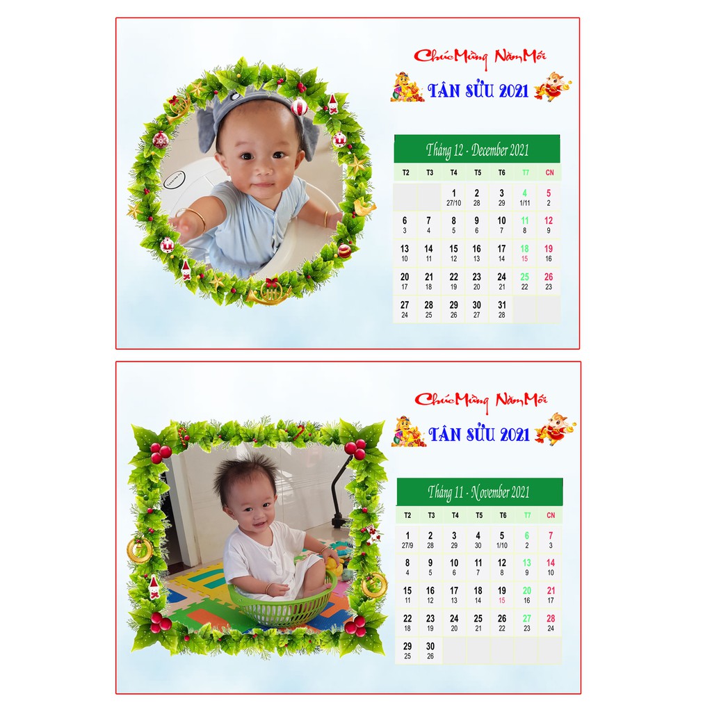 lịch để bàn in hình theo yêu cầu 13 tờ