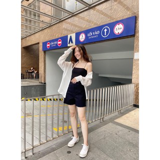 Áo sơ mi oversize (Nude/Đen/Xanh/Hồng)