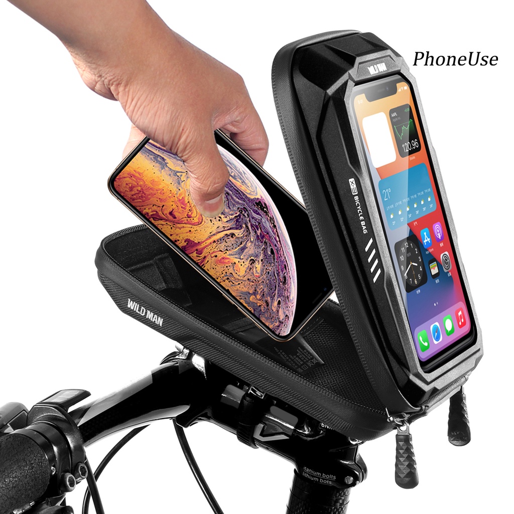 [Hàng mới về] Túi đựng đồ vỏ cứng gắn ghi đông xe đạp leo núi Ph--Wild Man-X3 không thấm nước