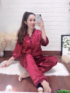 Bộ phi lụa viền ren tay lỡ phom dưới 58kg