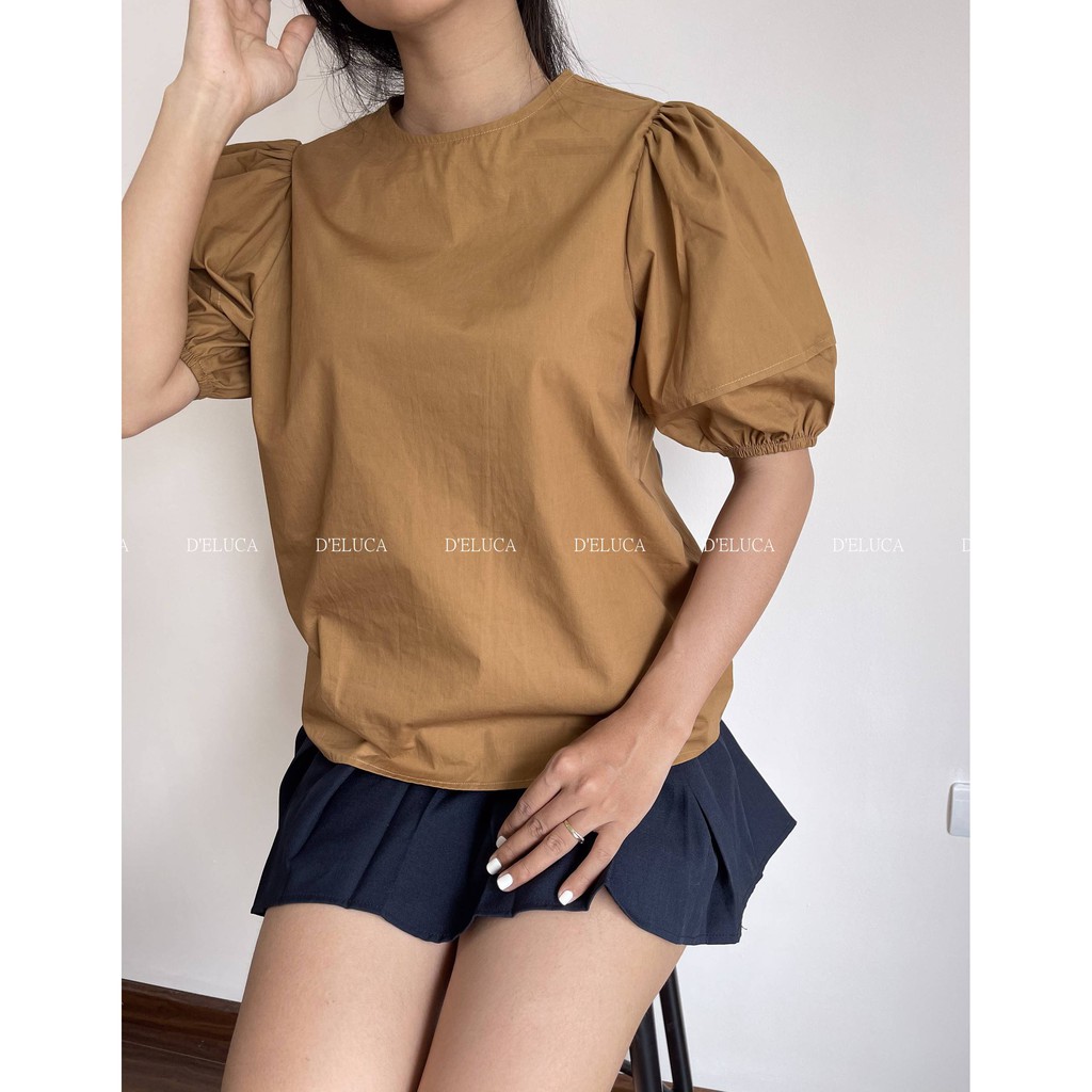 [Hình+Video Thật] Áo Kiểu Nữ Tiểu Thư Cổ Tròn Tay Bồng Dễ Thương Thời Trang Hàn Quốc | BigBuy360 - bigbuy360.vn