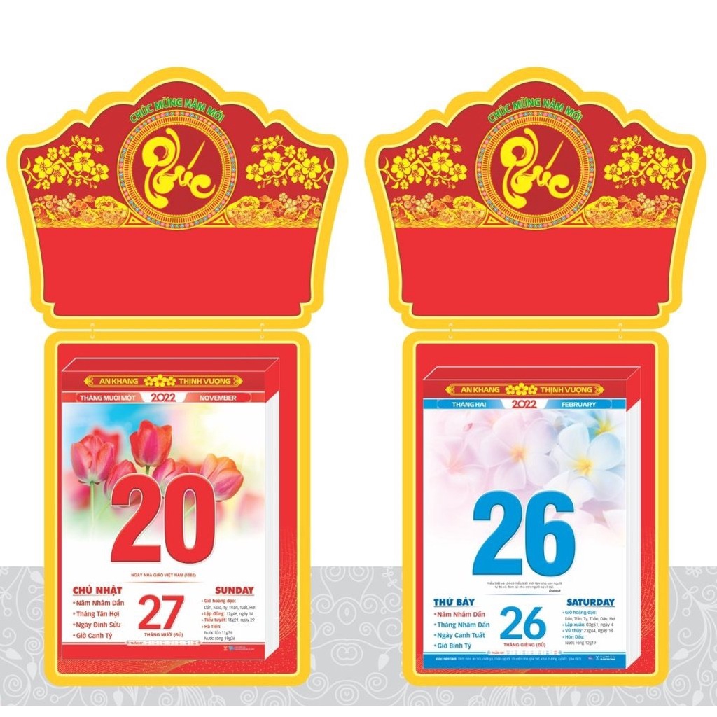 LỊCH TẾT 2022 - BLOC CỰC ĐẠI TĐ06 (25 x 35cm)