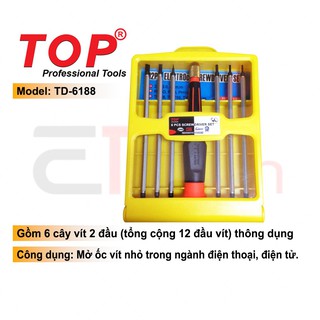 Bộ vít 6 cây sửa điện thoại top - td-6188