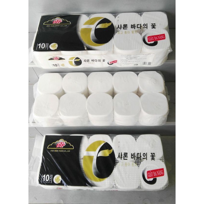 COMBO 10 CUỘN GIẤY K LÕI HOÀNG LONG - Hàn Quốc