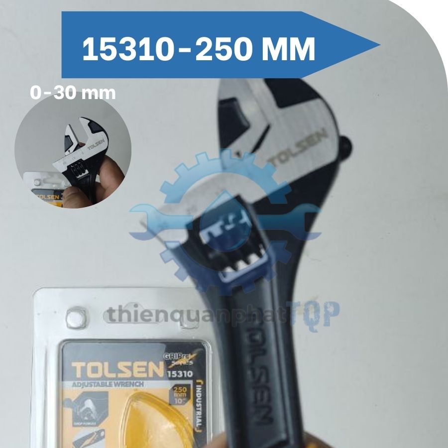 Mỏ lết đen Tolsen 15308 , 15309  15310 , 15311  kiểu dáng công nghệp, tay cầm nhựa êm ái
