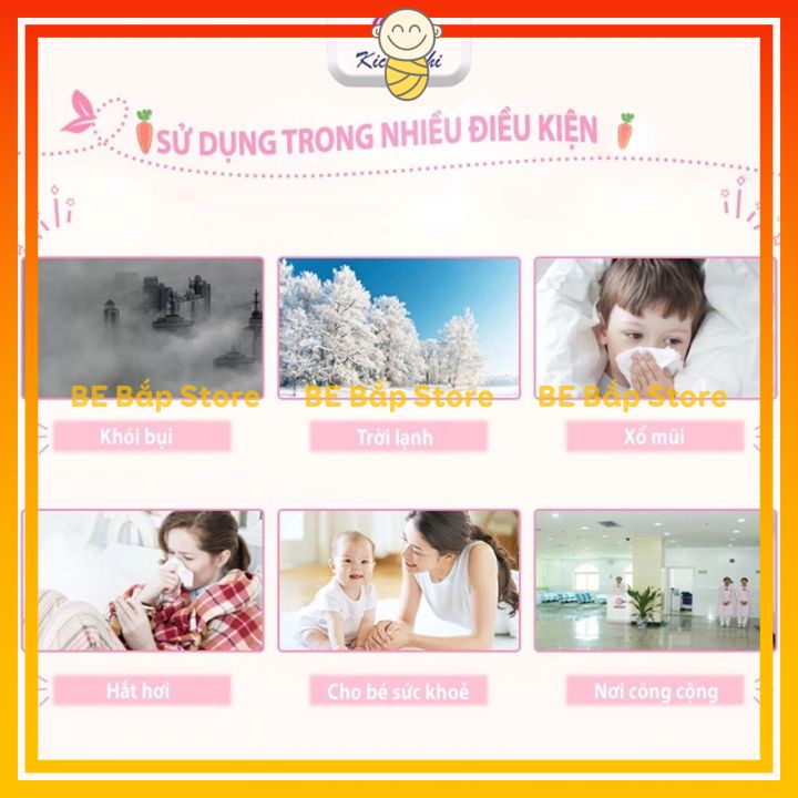 Túi 3 Khẩu Trang Gấu Kichilachi Kháng Khuẩn Chống Bụi Cho Bé Yêu