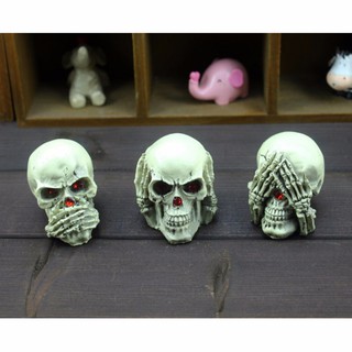3 Con Người Đầu Lâu Trang Trí Chống Đỡ Đầu Đồng Hồ Halloween Cosplay Trang Trí Nhà Bộ ✨Jfsmart