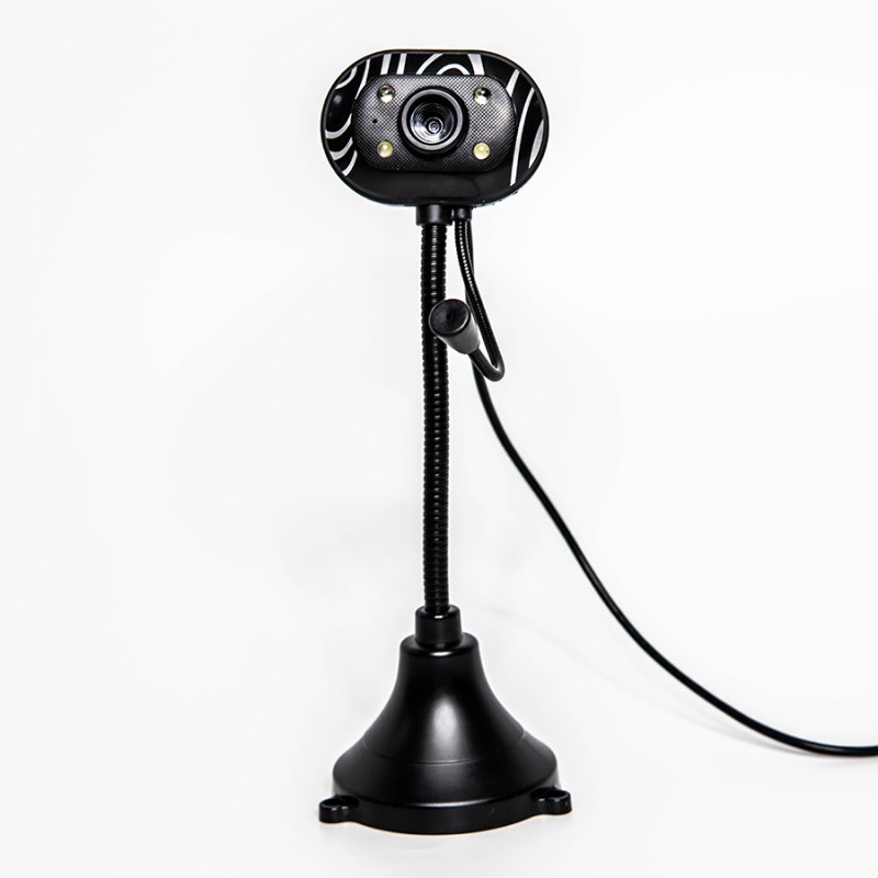 Webcam Chân Cao có mic dùng cho máy tính có tích hợp mic và đèn Led trợ sáng - Webcam máy tính để bàn