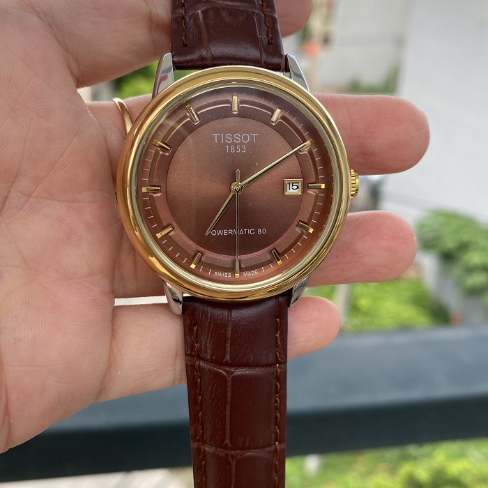 Đồng Hồ Nam TI.SSOT Dây Da Nâu Mặt nâu kiểu cổ điển Máy cơ Automatic