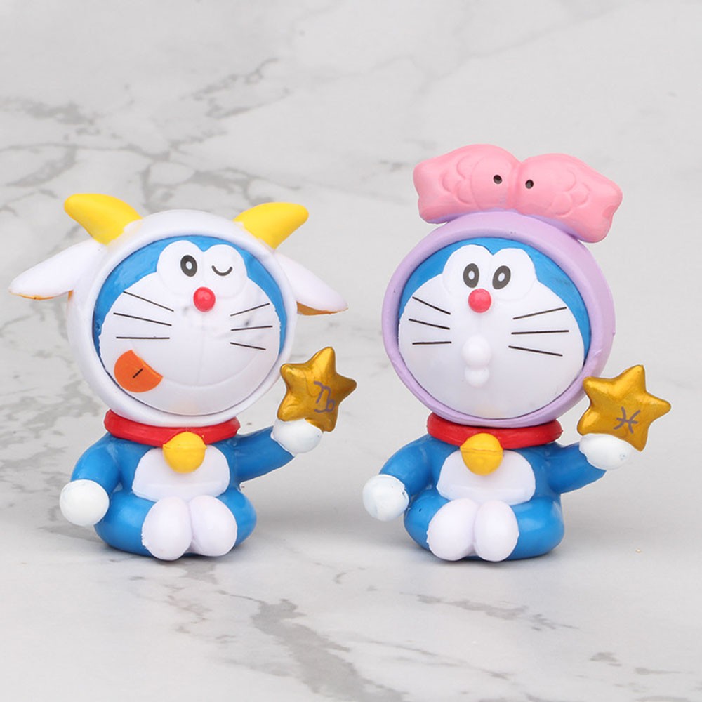 MXBEAUTY Set 12 Mô Hình Doraemon Trang Trí Đáng Yêu