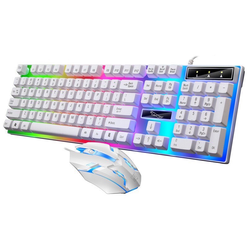 Bộ bàn phím + chuột giả cơ G21b Pro bản cải tiến 2021 chân usb chuyên game có đèn led 7 màu-BH 12 tháng