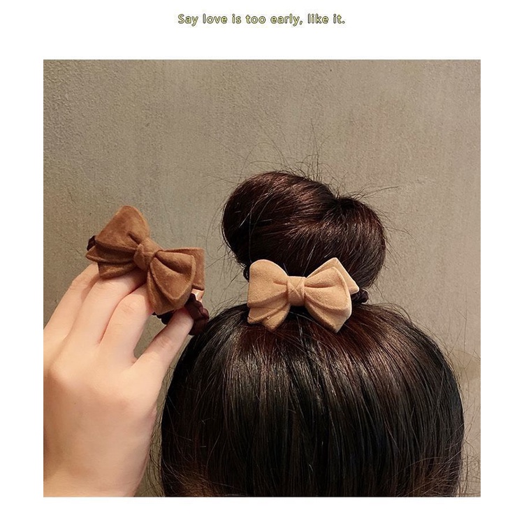 Buộc Tóc Nơ Xinh Nơ Làm Bằng Cotton Mix với Dạ Cực Ki Xinh Xắn Chắc Chắn Phong Cách Hàn Quốc Hàng QC L1 BT04