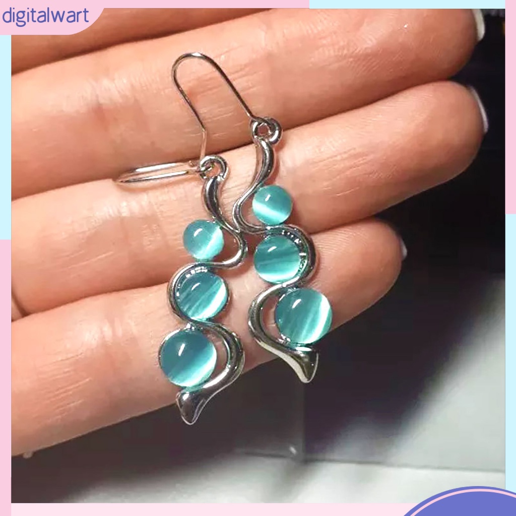 Đôi khuyên tai đính đá opal giả thời trang cho nữ