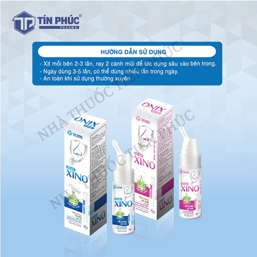 Xịt mũi Xino 70ml - giảm viên mũi dị ứng, viêm xoang, hắt hơi sổ mũi cho bé, người lớn