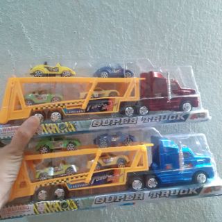 Hộp đồ chơi xe container chở 4 xe ôtô