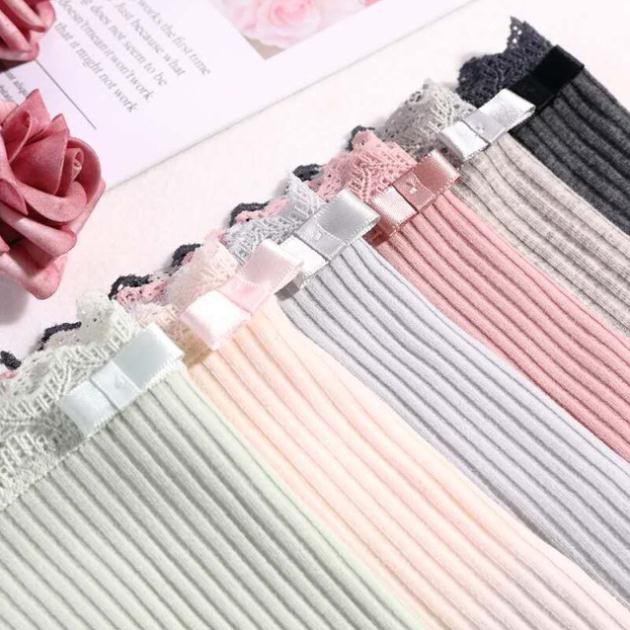 Quần lót viền ren gân tăm đính nơ kháng khuẩn
