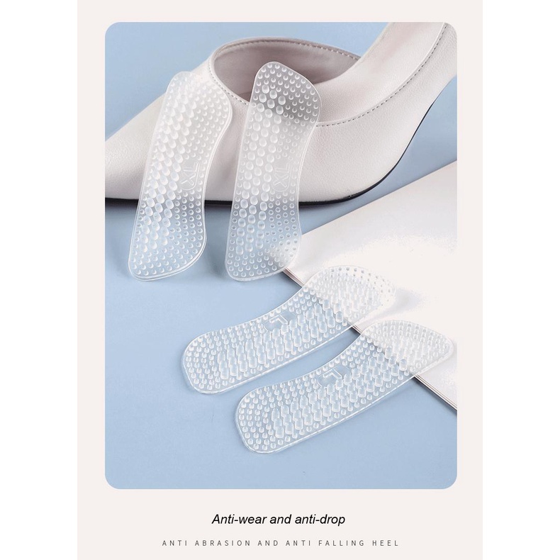 1 Cặp Đệm Silicone Dán Gót Giày Chống Trượt Trong Suốt Cho Nam Nữ