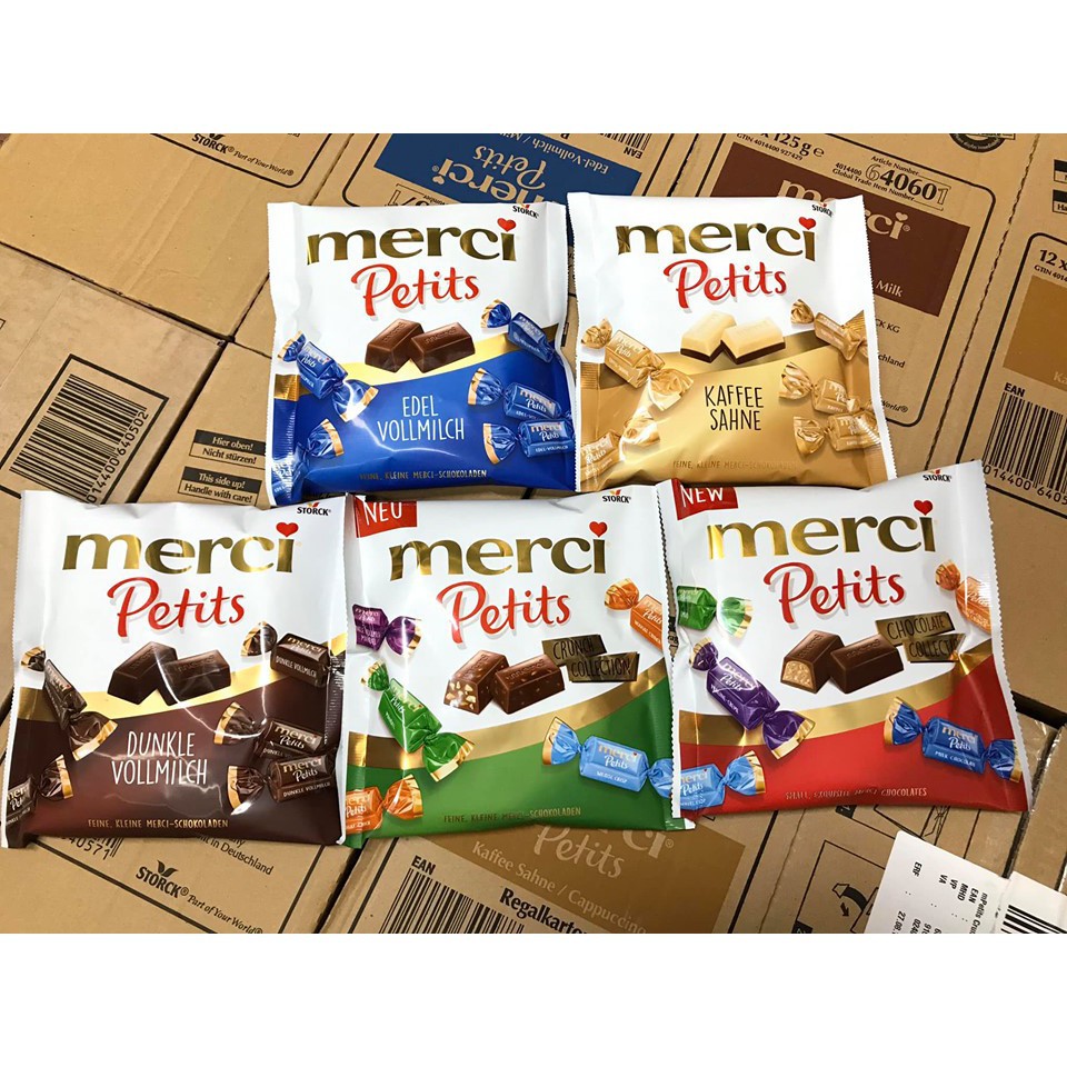 Chocolate Merci Petits Crunch Collection 125gr (5loại)