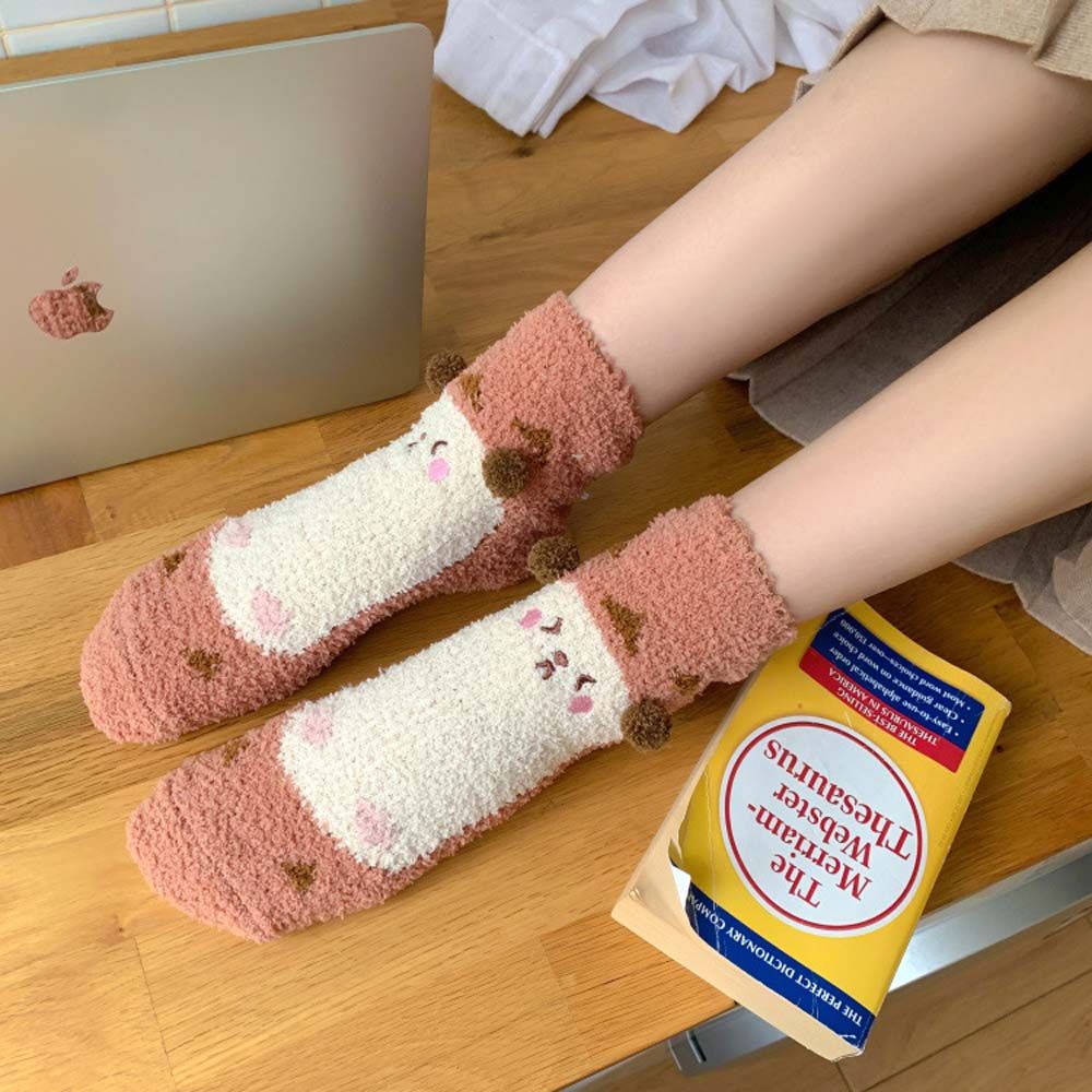 Vớ SKJK họa tiết hoạt hình động vật dễ thương phong cách Hàn Quốc thời trang mùa đông cho nữ