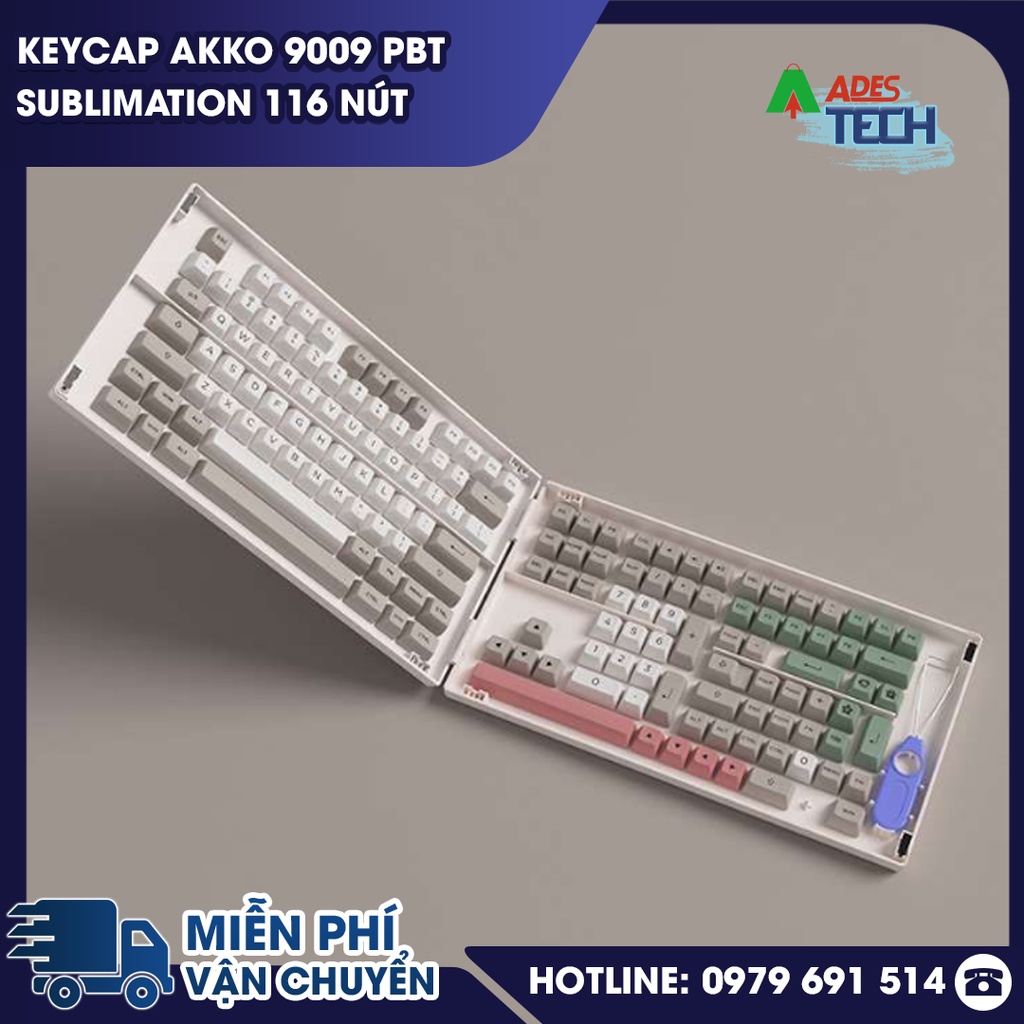 Bộ keycap bàn phím cơ | Keycap AKKO 9009 PBT sublimation 116 nút | Hàng chính hãng