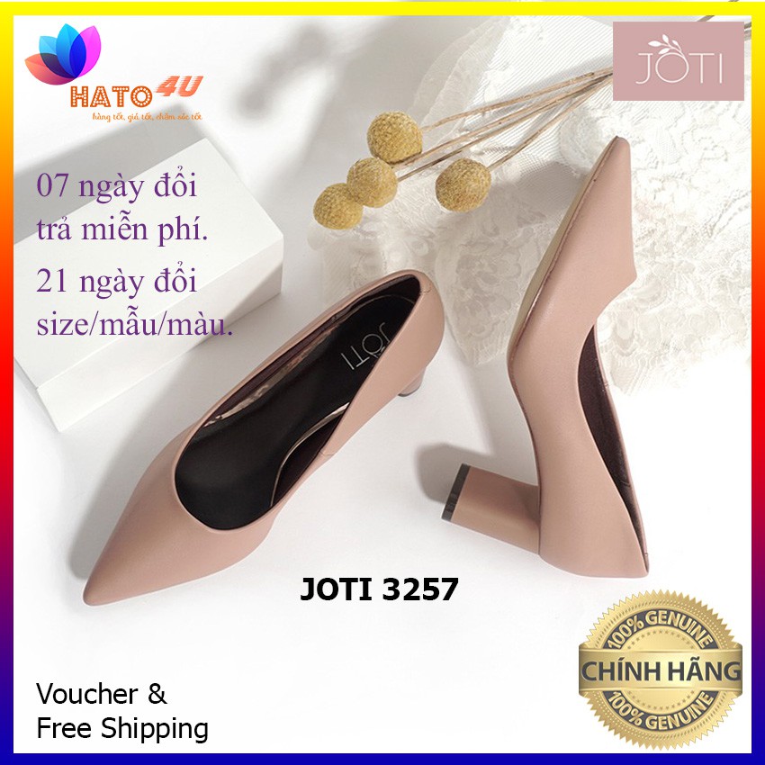Giày Búp Bê Cao Gót Nữ JOTI Daniel 3257VN5 2020 - Mũi Nhọn Cổ Điển Đế Trụ 5cm