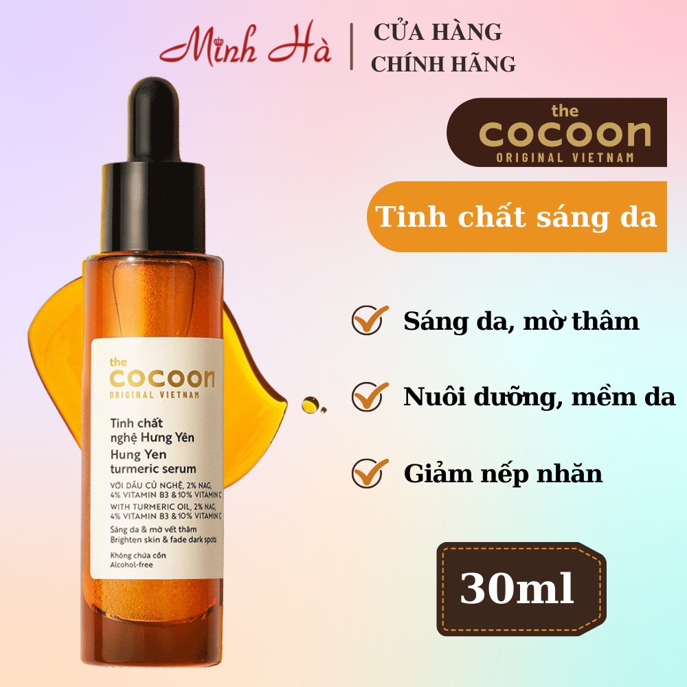 Serum chiết xuất từ nghệ Hưng Yên Cocoon Turmeric Serum 30ml giúp sáng da mờ thâm