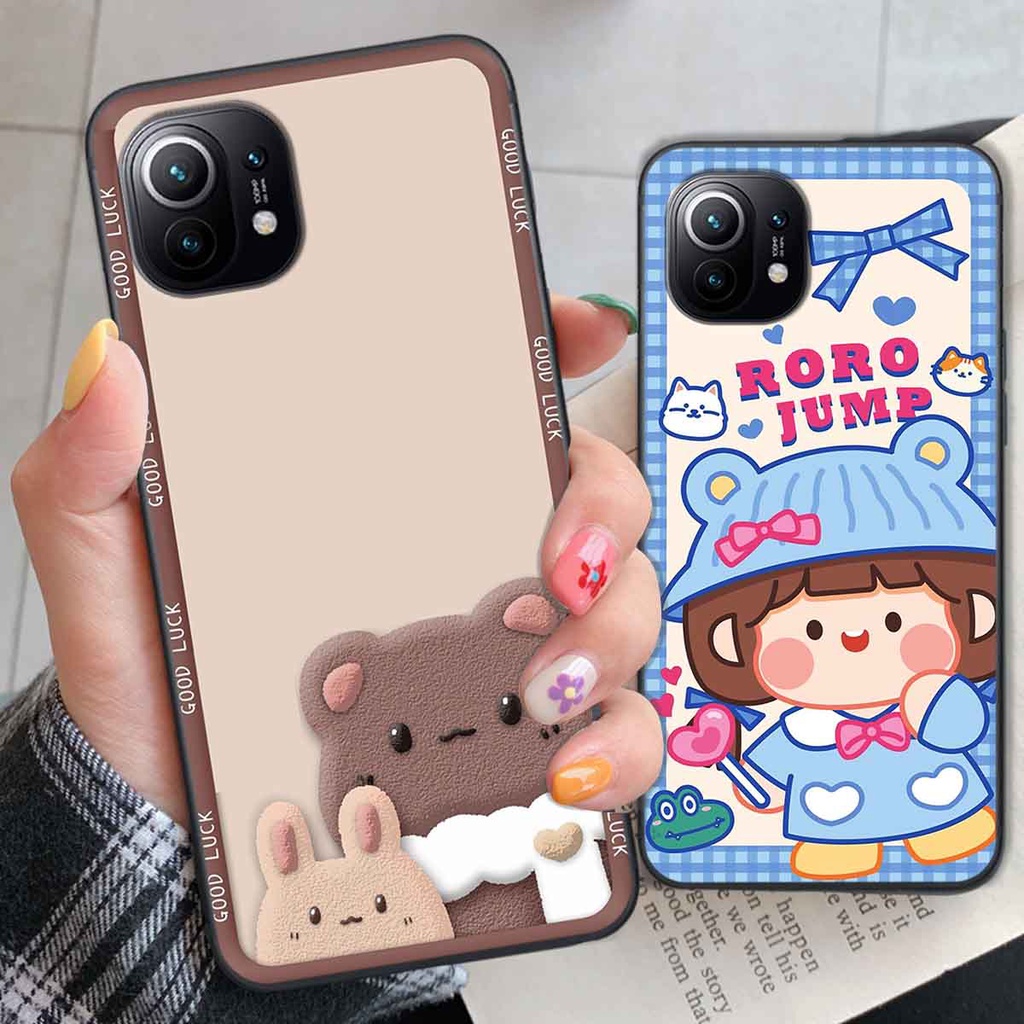 Ốp Xiaomi Mi 11 / Mi 11T / Mi 11 Lite bear brick, gấu đáng yêu, dễ thương