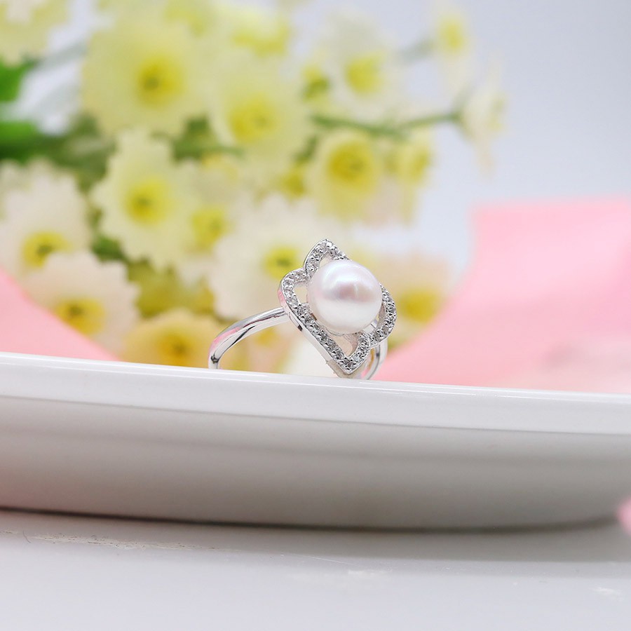 Nhẫn Bạc Nữ S925 Mặt Trắng N1356 - Bảo Ngọc Jewelry