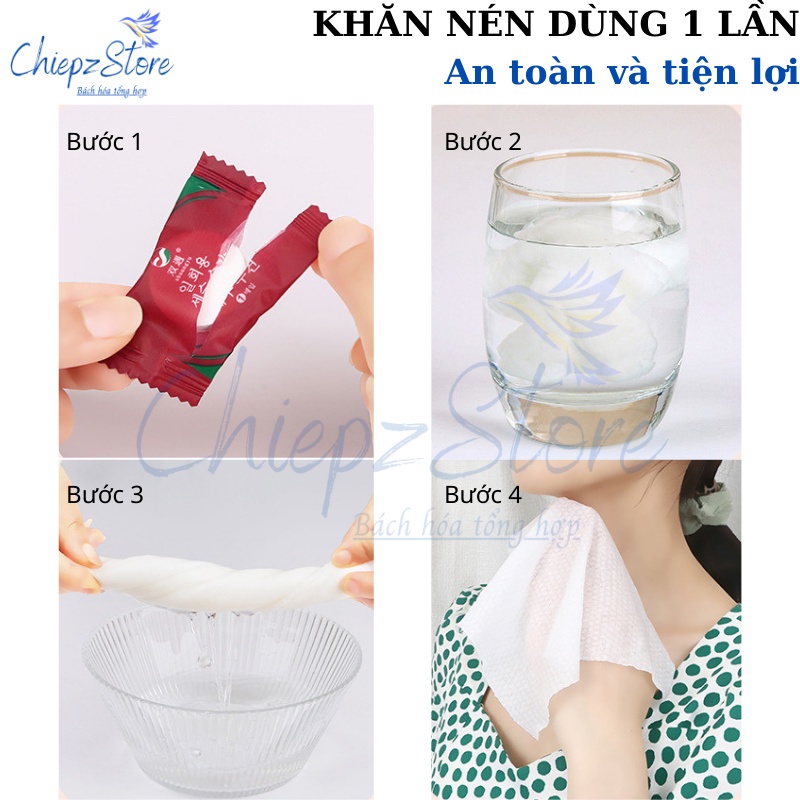 Khăn nén dùng 1 lần tiện dụng - an toàn - nhỏ gọn