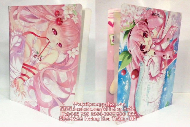 Kẹp đựng bài kiểm tra ảnh miku 30 lá đựng được 60 ảnh bài