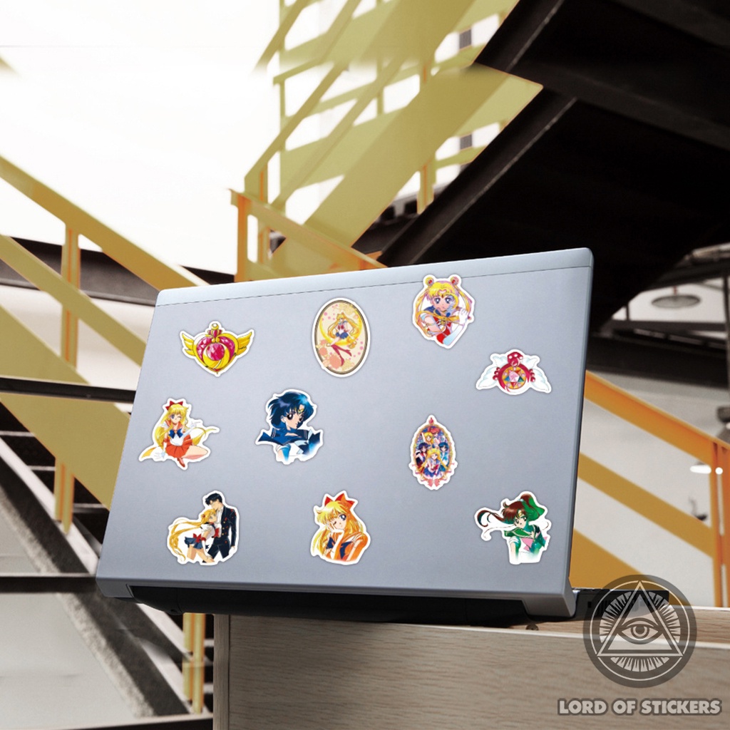 Set 50 Nhãn Dán Hình Thủy Thủ Mặt Trăng Sticker Cute Anime Sailor Moon Chống Thấm Nước Trang Trí Mũ Bảo Hiểm, Laptop, Sổ