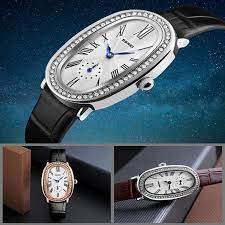 ĐỒNG HỒ NỮ SKMEI 1292, DÂY DA CAO CẤP, MẶT HÌNH OVAL, ĐÍNH ĐÁ - HÀNG CHÍNH HÃNG