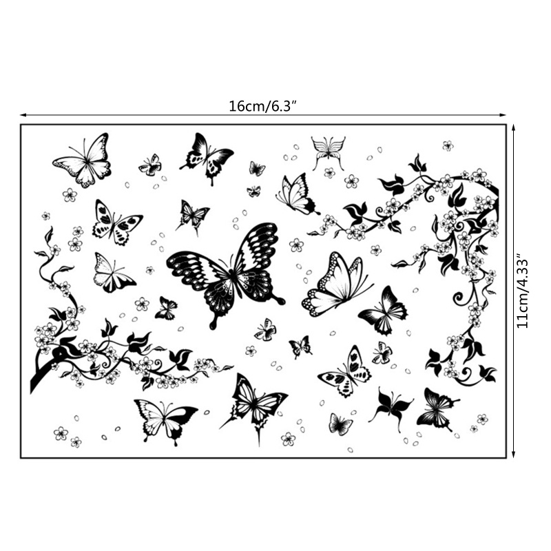 Con Dấu Silicone Trong Suốt Hình Bướm Trang Trí Sổ Tay Album Ảnh