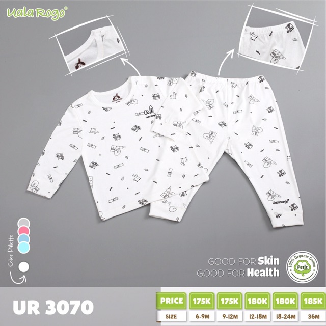 Bộ áo dài tay quần dài uala rogo cài vai