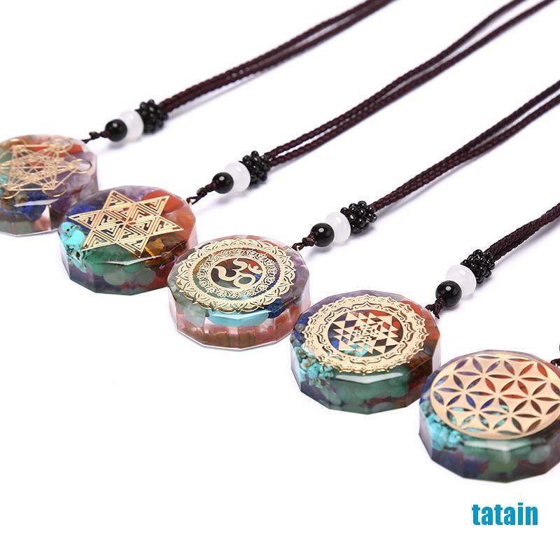 Dây chuyền mặt đá Orgonite thủ công chakra thiền năng lượng WK