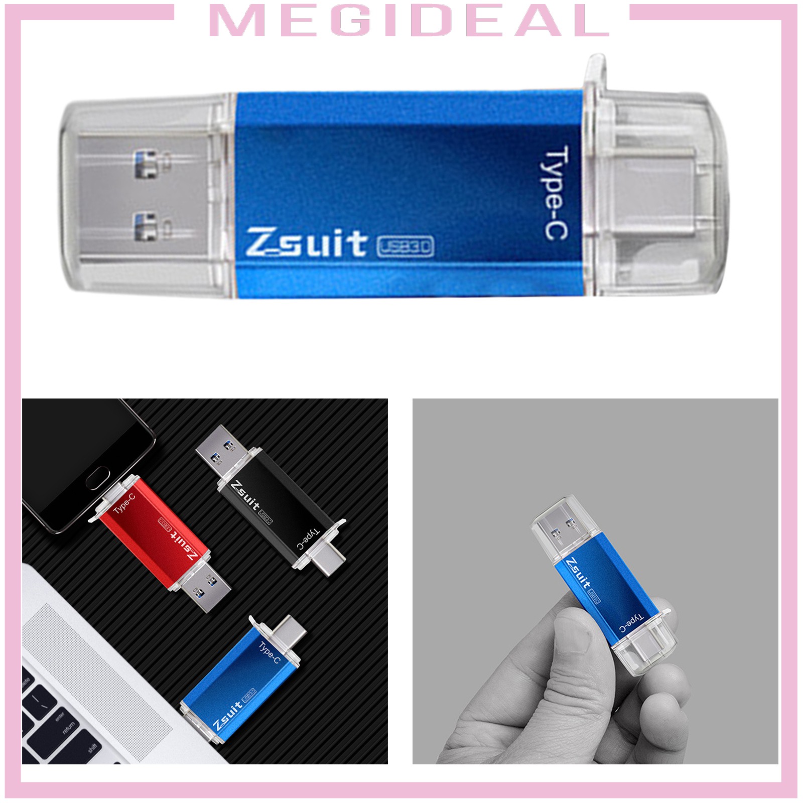 USB C Flash Drive,Type C Flash Drive(USB-A 3.0/USB-C 3.0), High Speed Dual USB Memory Stick Thumb Drive for USB-C Smartphones, Tablets, PC,