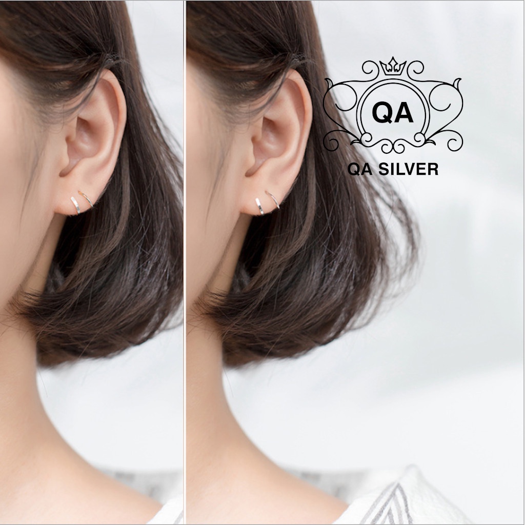Khuyên tai bạc xoắn bông tai cuộn tròn kẹp vành tối giản S925 HELIX Silver Earrings QA SILVER EA191108