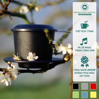 Phin pha cà phê ORIBEANS Coffee, phin nhôm Anode cao cấp, kiểu dáng đơn giản, không chữ, thiết kế sang trọng
