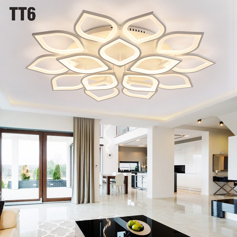 Đèn Led Trần Trang Trí - Đèn Trần - Đèn Ốp Trần Trang Trí Phòng Khách 3 Chế Độ Sáng Phân Tầng Kèm Điều Khiển HB88