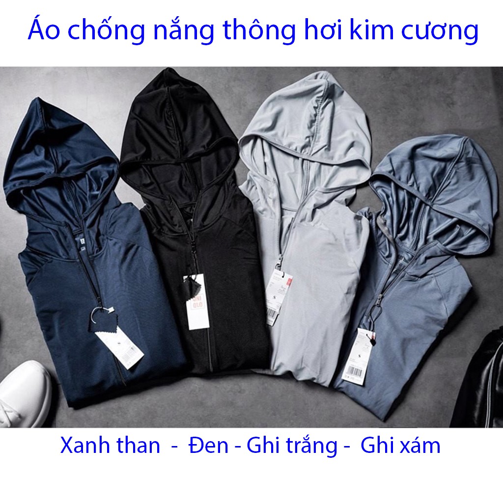 Áo chống nắng nam, áo khoác đi nắng chất vải kim cương thông hơi chống tia UV