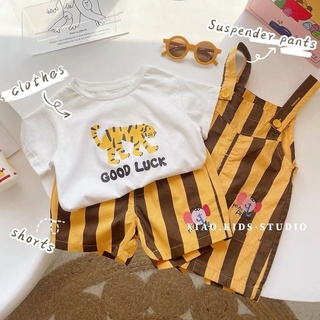 Quần Yếm Cotton Mỏng Kẻ Sọc Thời Trang Mùa Hè Hàn Quốc Cho Bé 2022