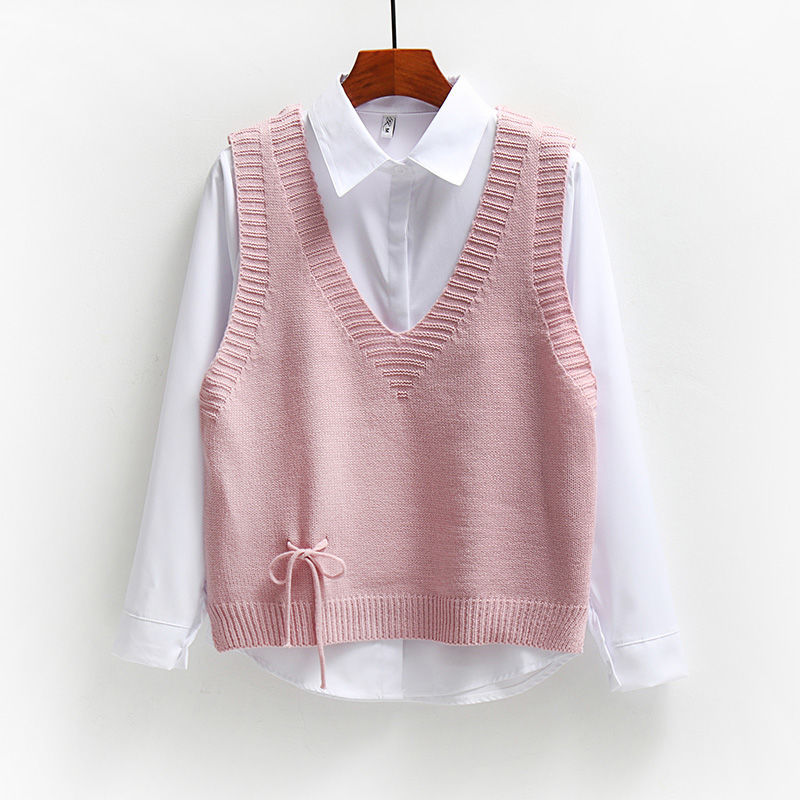 Áo Gile New Korean Student Short Sleeveless Pullover Sweater Vest Women