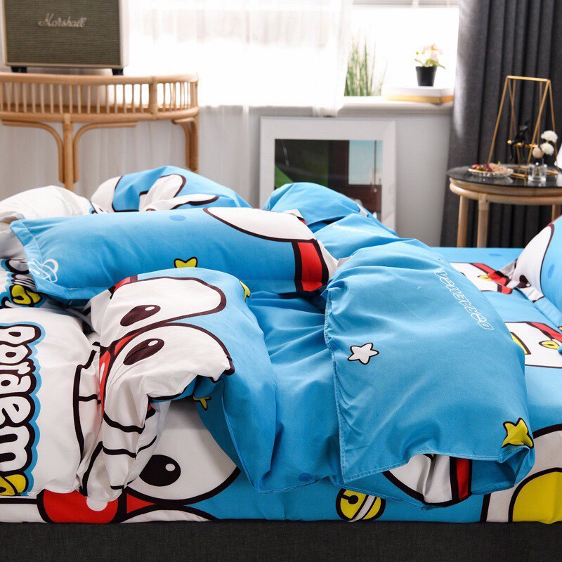 Bộ Chăn Ga Cotton POLY MẪU DORAEMON2020chăn, ga, cotton, ga nệm, chăn ga, cotton poly, chăn nệm, chăn ga gối, bedding️