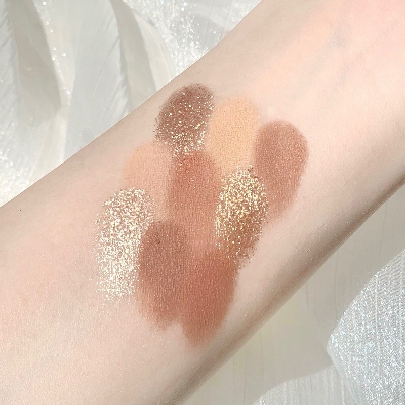 Bảng Phấn Mắt 9 Màu Sắc Tố Ngọc Trai Chống Nước Lâu Trôi Tự Nhiên Không Nhòe