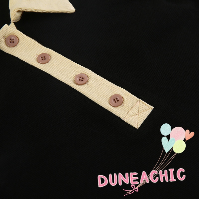 DUNEA Áo Dệt Kim Cổ Polo Màu Khối Thời Trang Cho Nữ