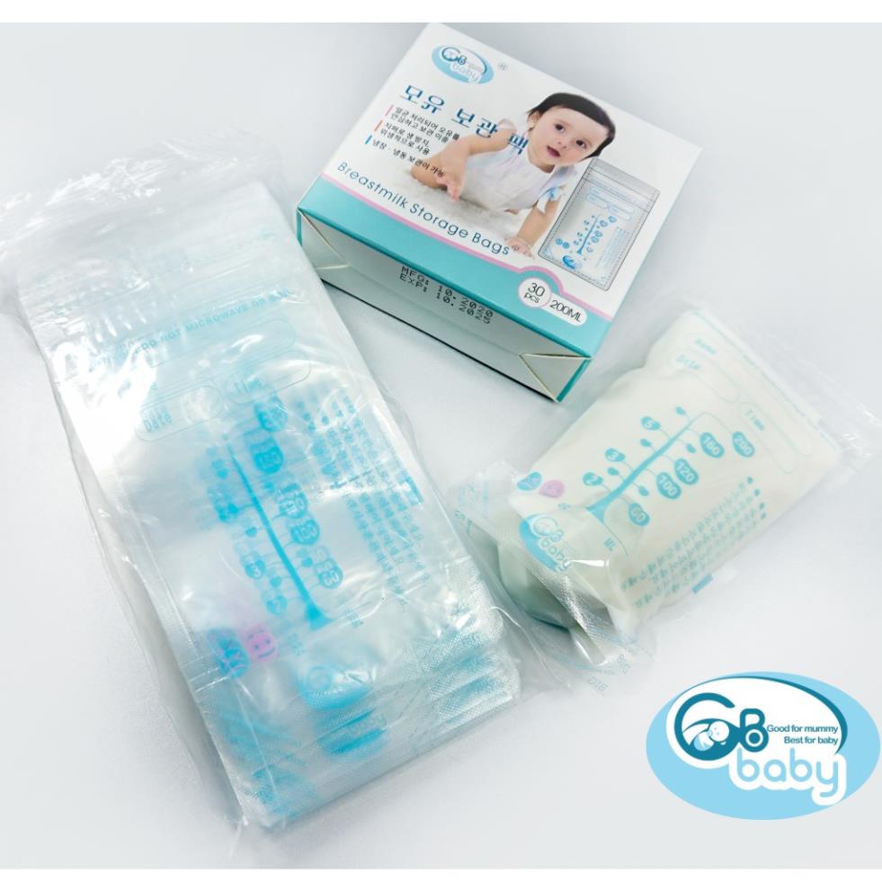 Túi trữ sữa 250ml GB Baby 2 khóa Zipper công nghệ Hàn Quốc - ăn toàn cho bé
