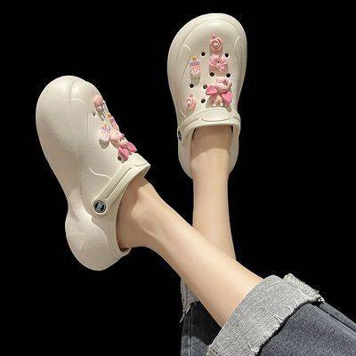 Dép Sandal Đế Dày Thiết Kế Đục Lỗ Dễ Thương Thời Trang Đi Biển