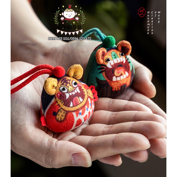 Túi thơm tự thêu họa tiết dễ thương ngộ nghĩnh làm quà tặng/ trang trí ô tô/ DIY TÚI THƠM HỔ NGÁO NGƠ/ BÁCH HÓA NA NA