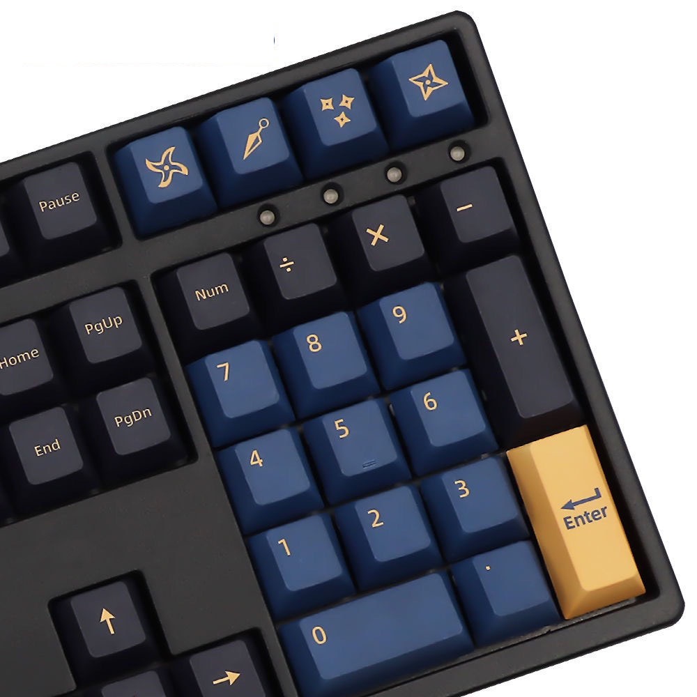 Keycaps PBT - Blue Samurai - Cherry Profile - 139 Nút Dành Cho Phím Cơ