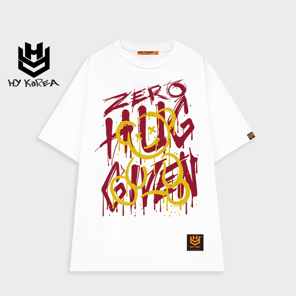 Áo thun tay lỡ HY KOREA nam nữ form rộng in hình Gấu Zero Hug 529